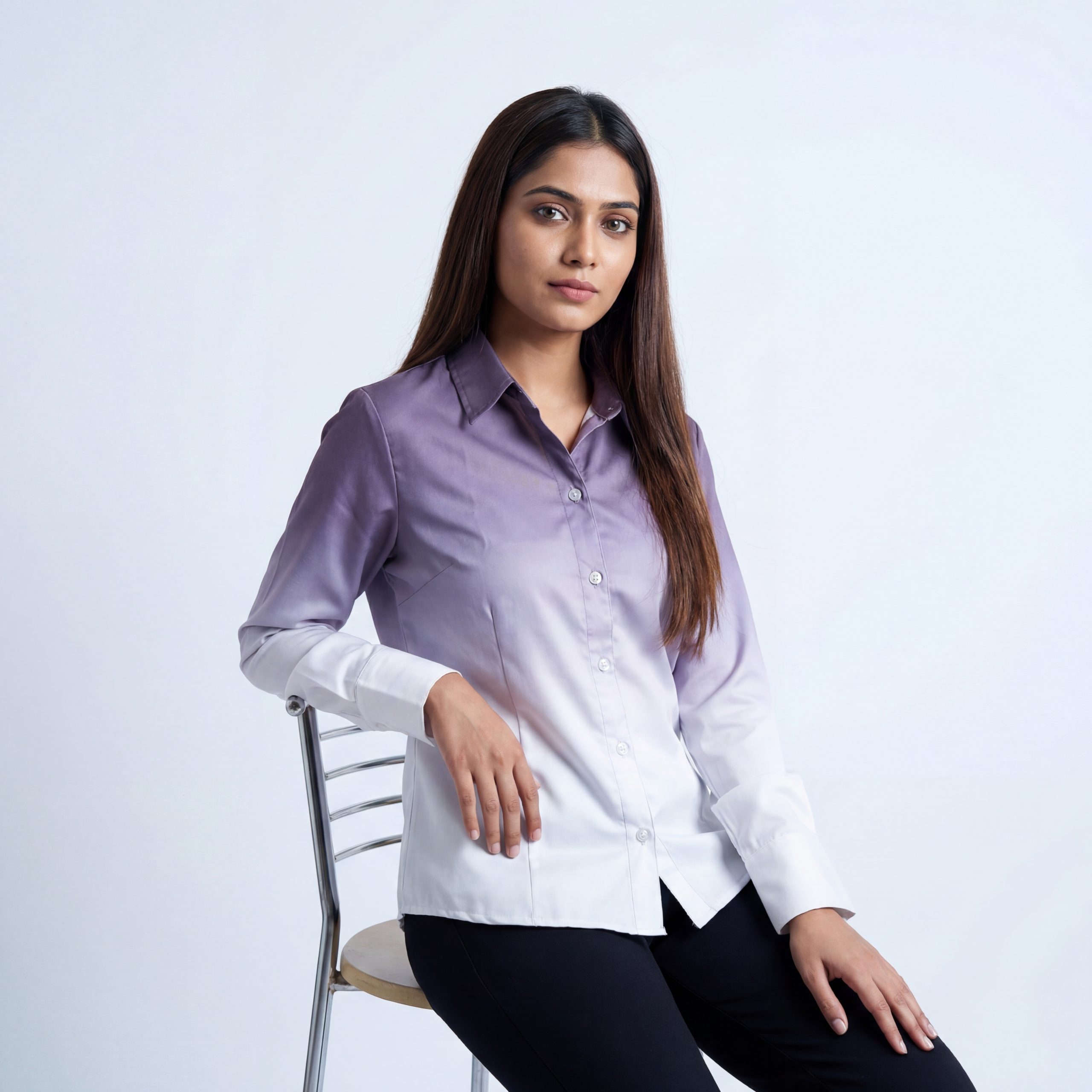 Linen Blend Gradient Shirt - Image 2