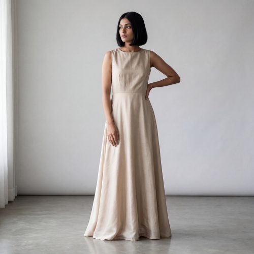 Royal Silk Minimalist Maxi Dress
