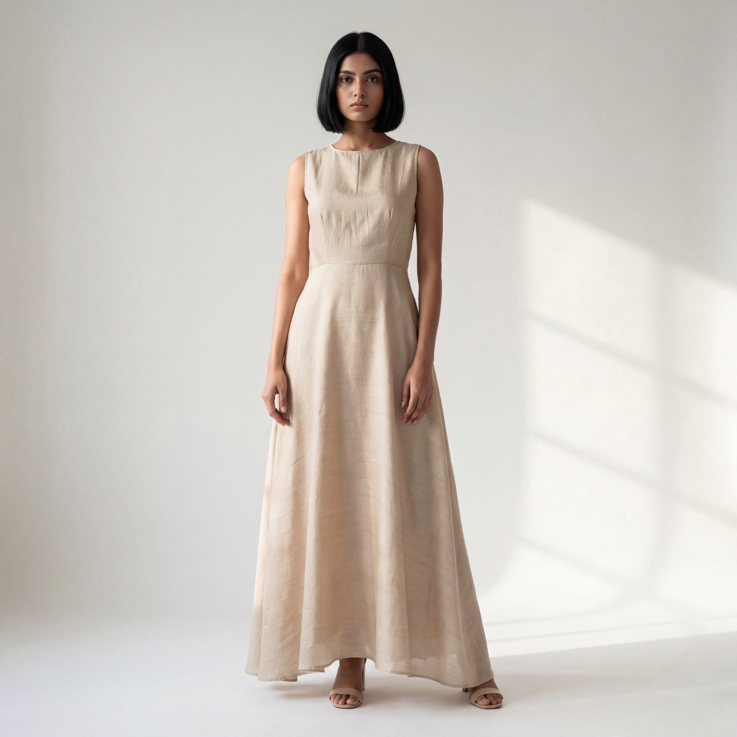 Royal Silk Minimalist Maxi Dress - Image 2